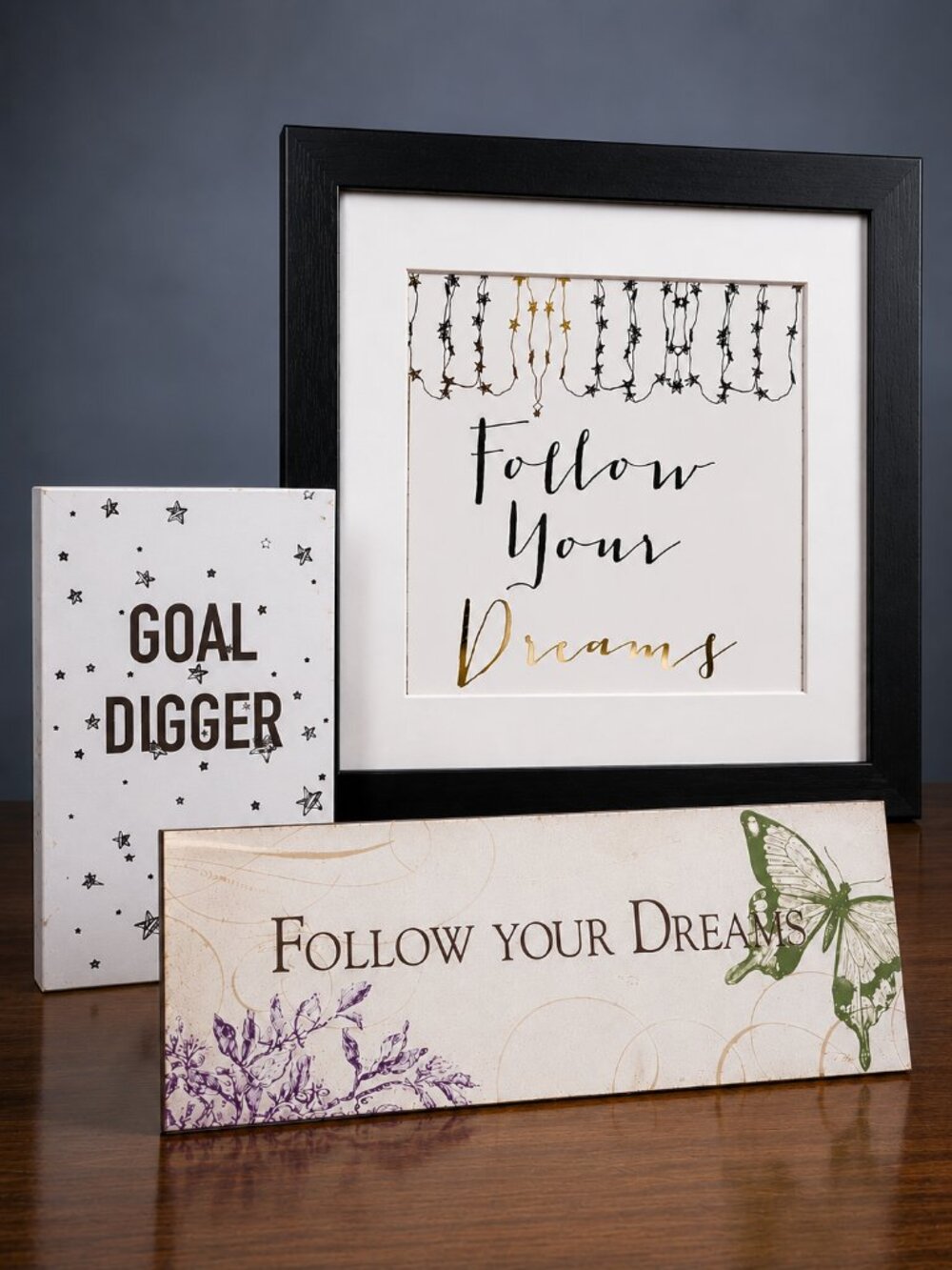 Follow Your Dreams Wall Art Set - Framed Inspirational Boho Decor